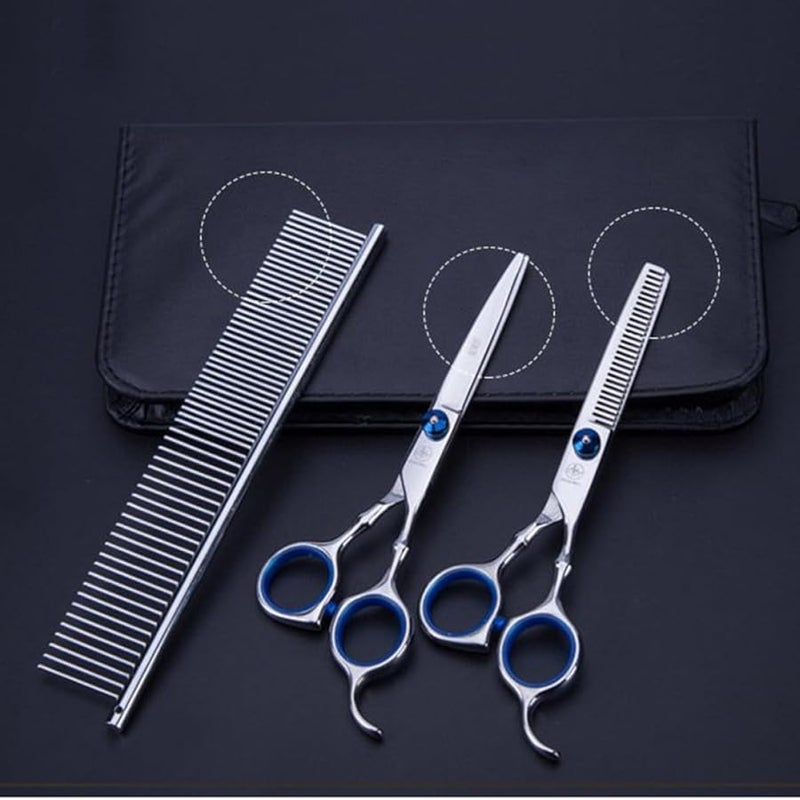 مقصات تزيين محترفة للحيوانات الأليفة للكلاب والقطط، مقص ترقيق الشعر بتصميم مريح - Image 2